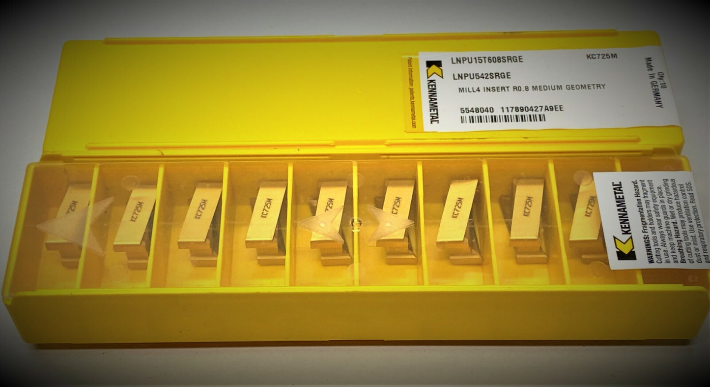 10 pcs. Kennametal LNPU 15T608SRGE KC725M carbide inserts LNPU 542SRGE KC725M