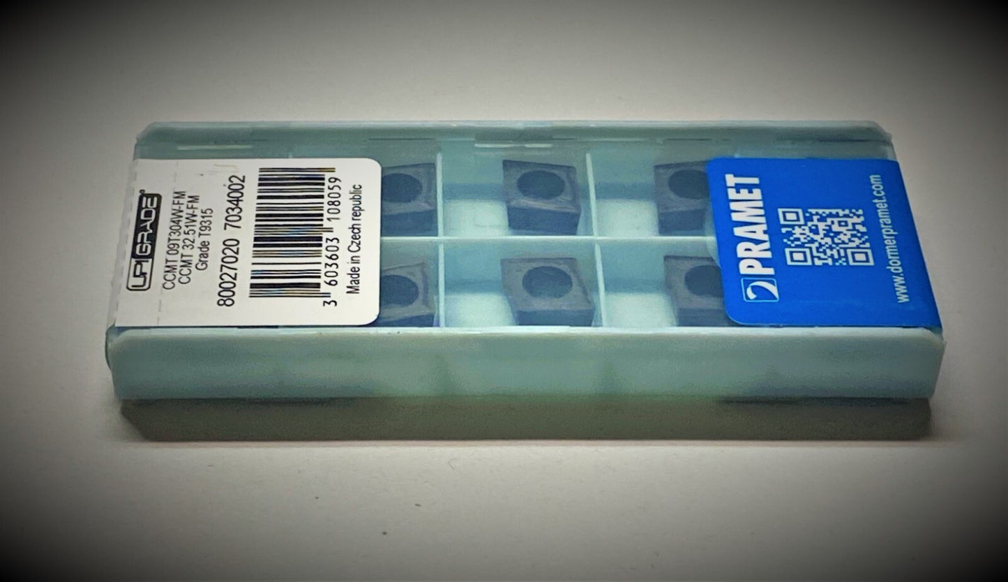 10pcs Pramet CMT 32.51W-FM T9315 Carbide Inserts CCMT 09T304W-FM T9315
