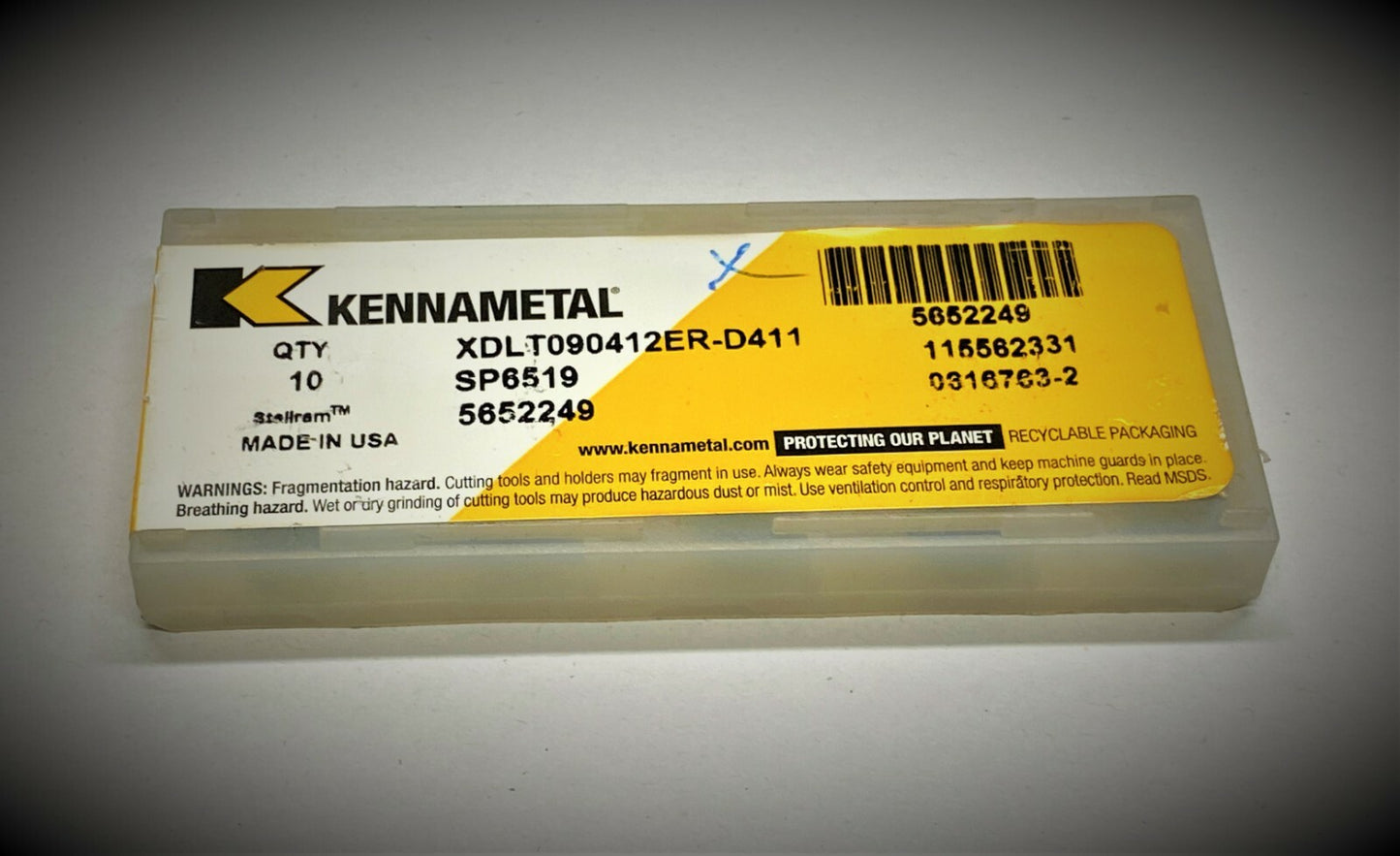 10PCS Kennametal XDLT 090412ER-D411 SP6519 carbide inserts