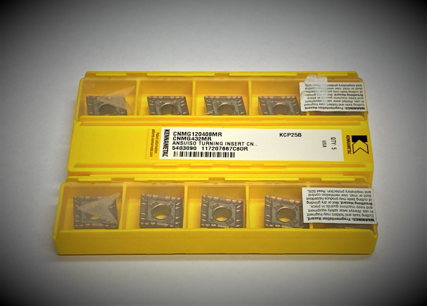 . CNMG 432MR KCP25B carbide inserts 5 qty CNMG 120408MR KCP25B Kennemetal
