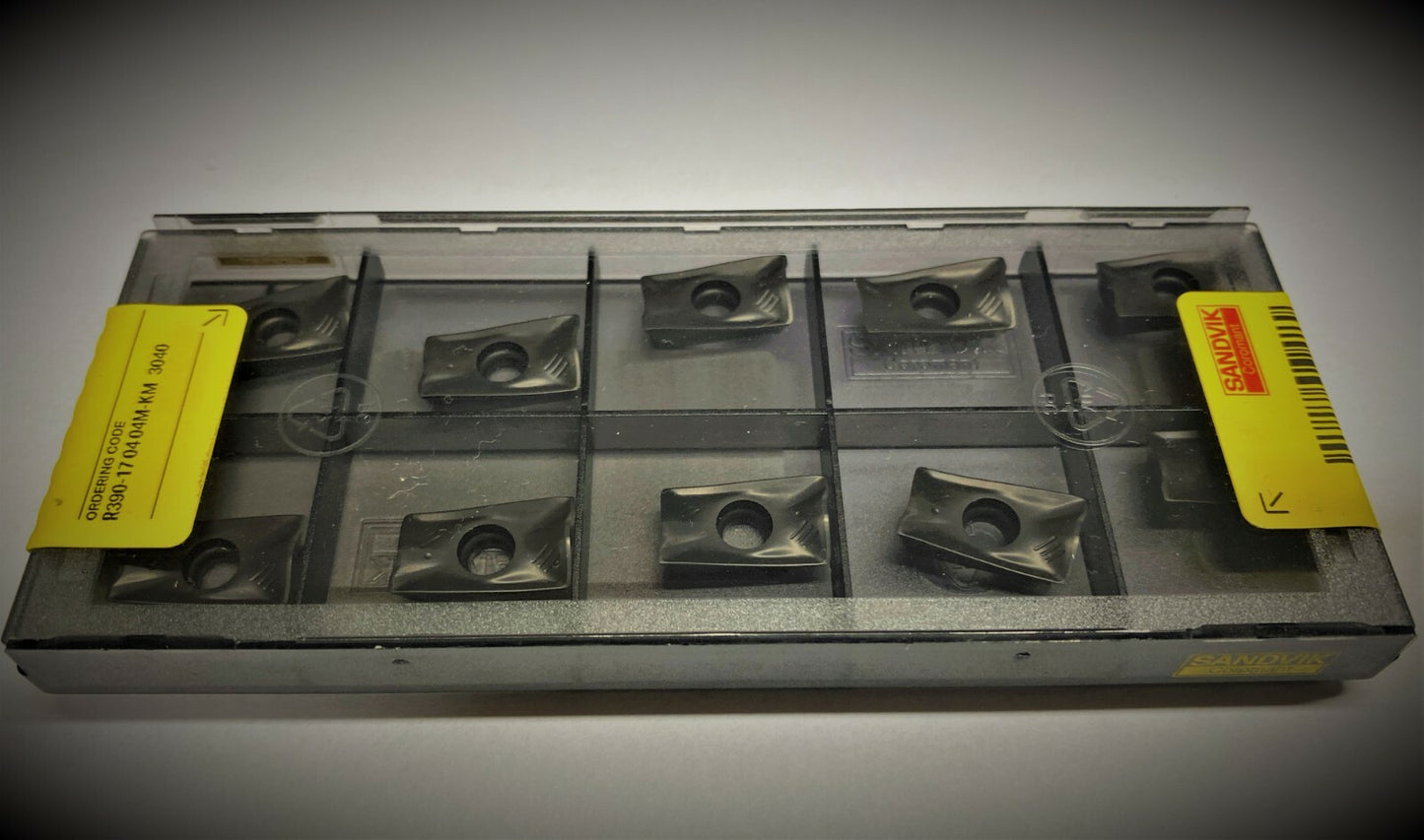 10 pcs. Sandvik R390-17 04 04M-KM 3040 Carbide Inserts R390-170404M-KM 3040