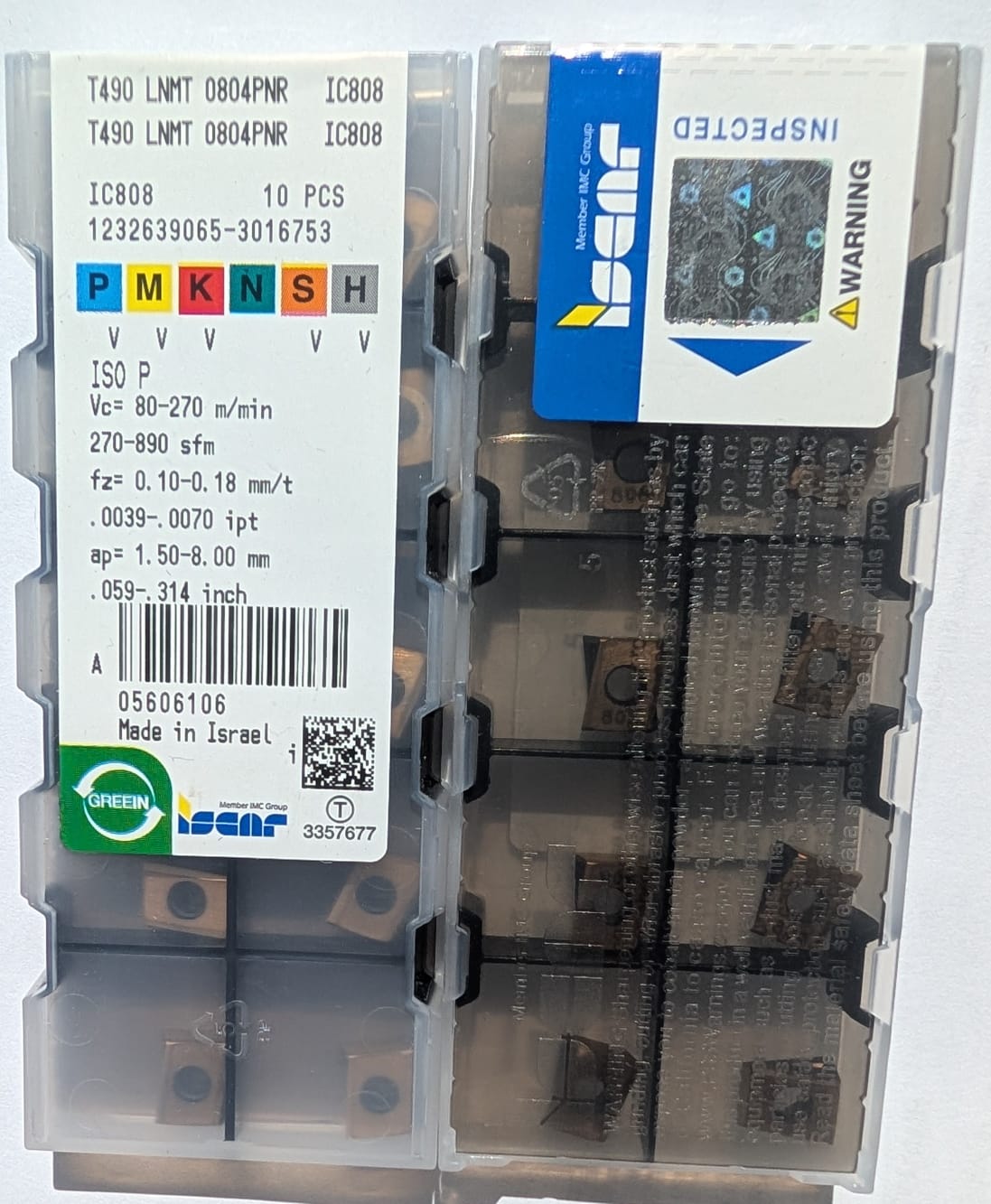 T490 LNMT0804PNR IC 808 Iscar Wendeschneidplatten 10 stück