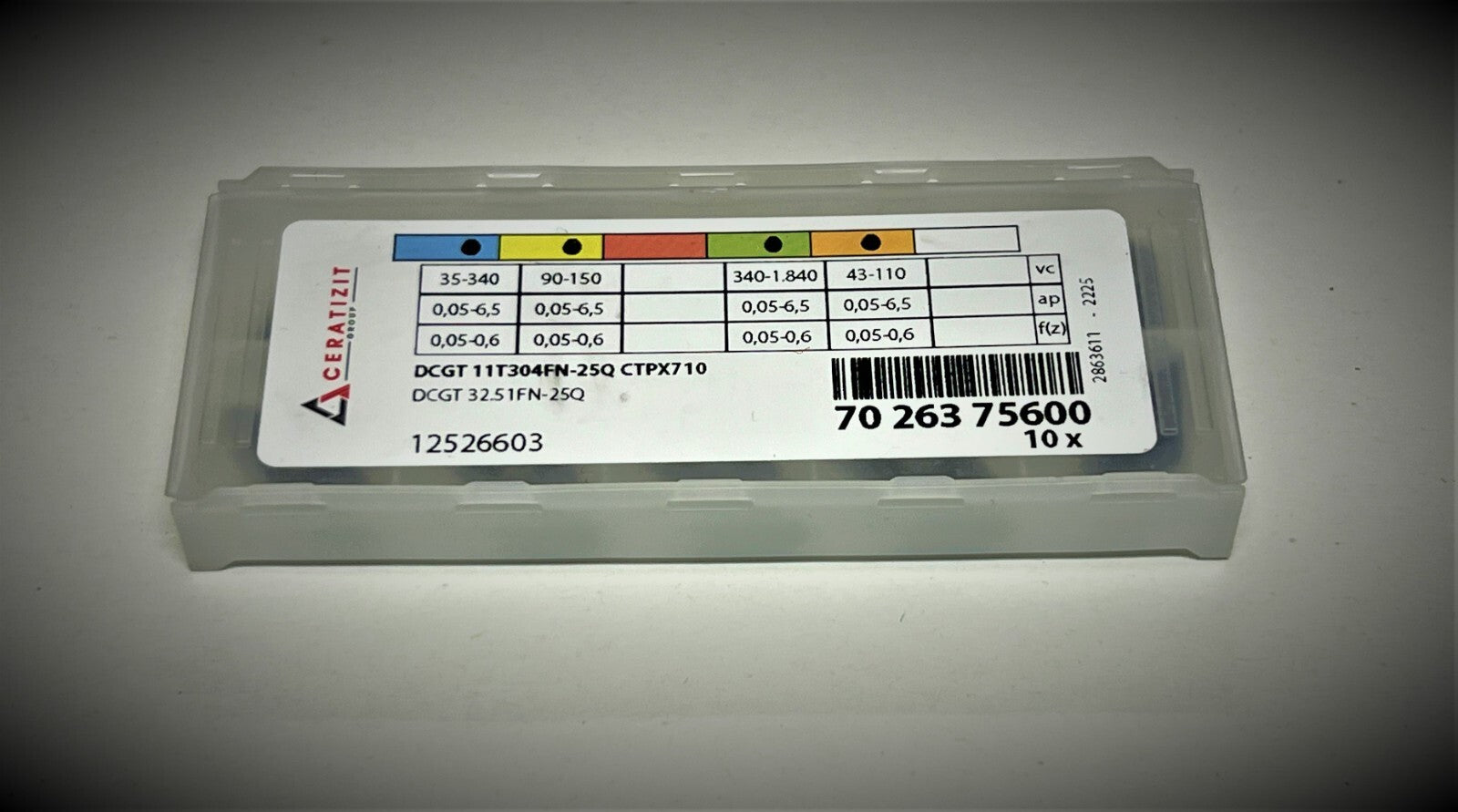 10st Ceratizit Wendeplatten DCGT 11T304FN-25Q H210T  Wendeschneidplatten