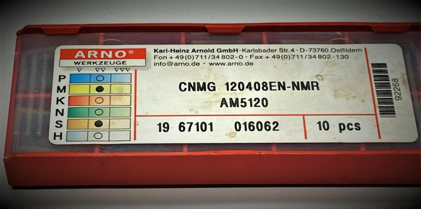 10st Arno Wendeplatten  CNMG 120408EN-NMR AM5120  Wendeschneidplatten   
