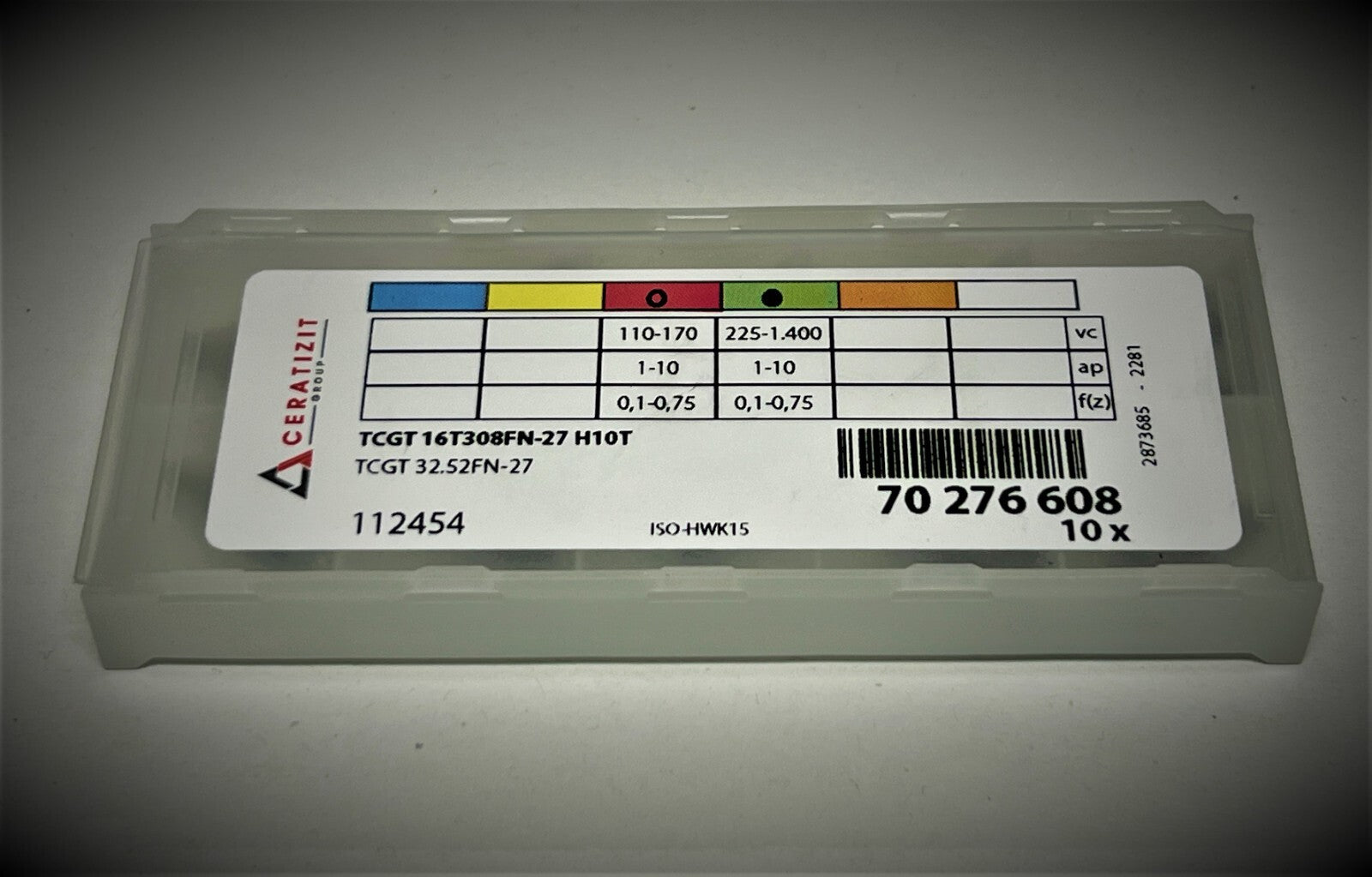 10st Ceratizit Wendeplatten TCGT 16T308FN-27 H10T  Wendeschneidplatten