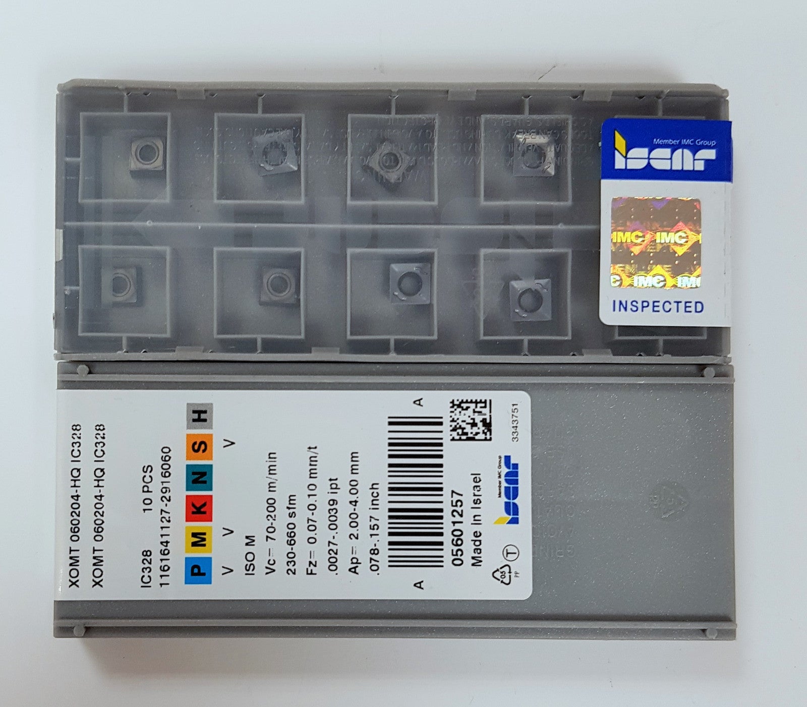 10pcs Iscar XOMT 060204-HQ IC328 Carbide Inserts 