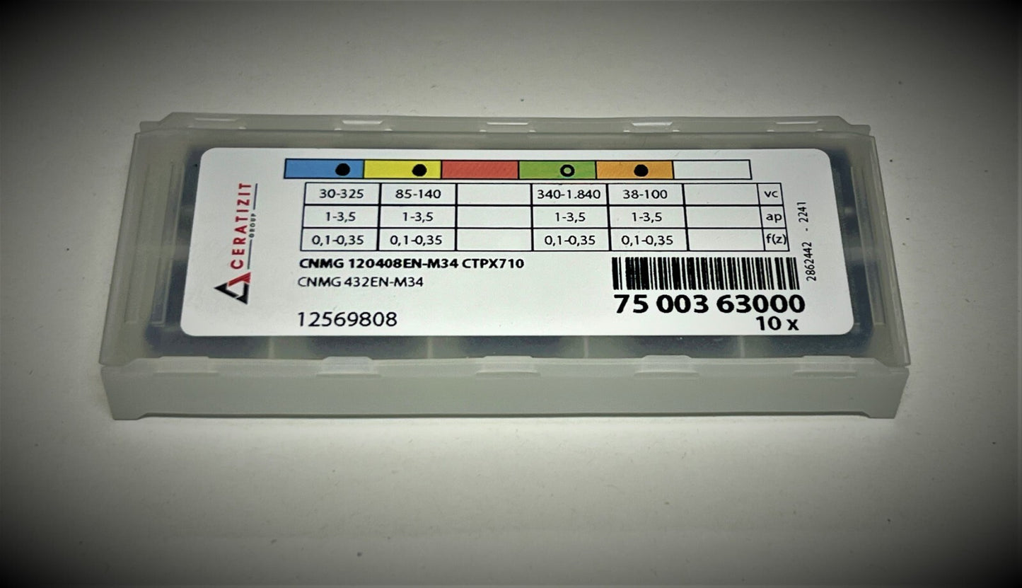 10st Ceratizit Wendeplatten CNMG 120408EN-M34 CTPX710 Wendeschneidplatten