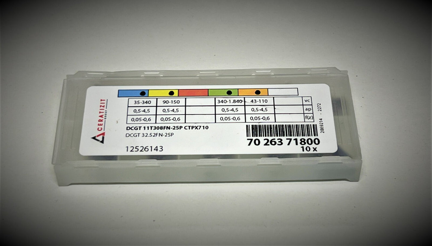 10st CeratiziT Wendeplatten DCGT 11T308FN-25P CTPX710  Wendeschneidplatten