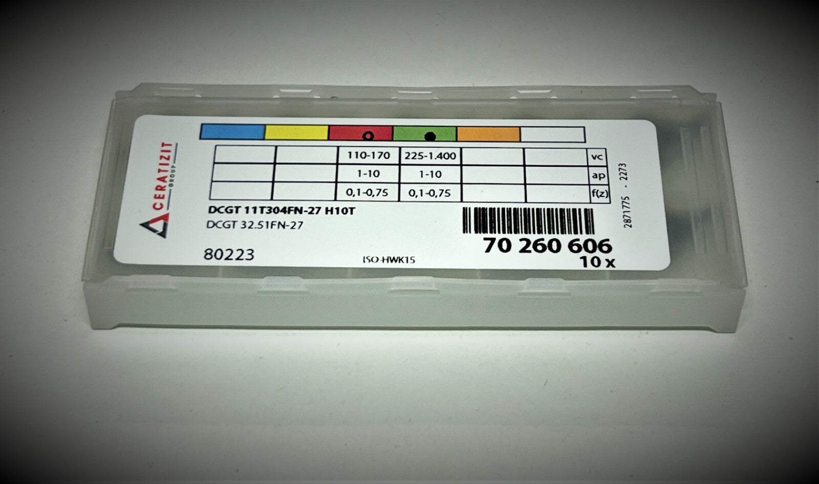 10st Ceratizit Wendeplatten DCGT 11T304FN-27 H10T  Wendeschneidplatten