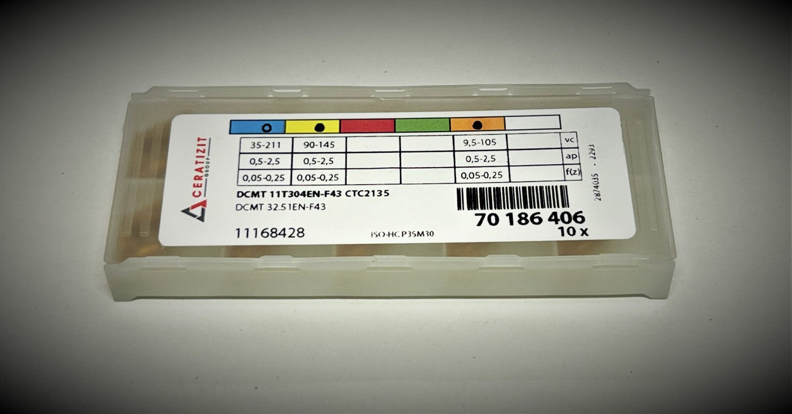 10st Ceratizit Wendeplatten  DCMT 11T304EN-F43 CTC2135  Wendeschneidplatten