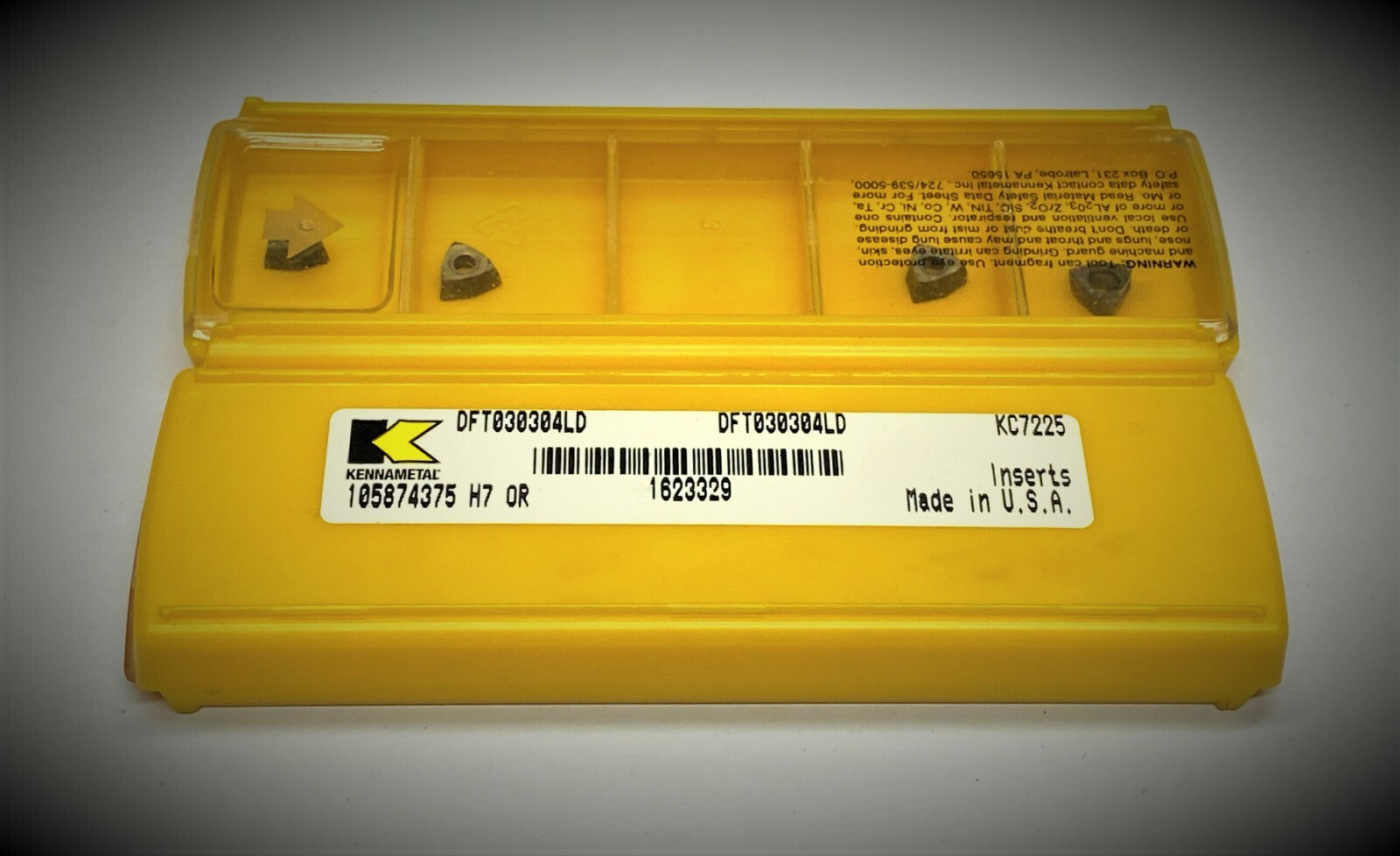 10 pcs. Kennametal  DFT 030304LD KC7225 Carbide Inserts
