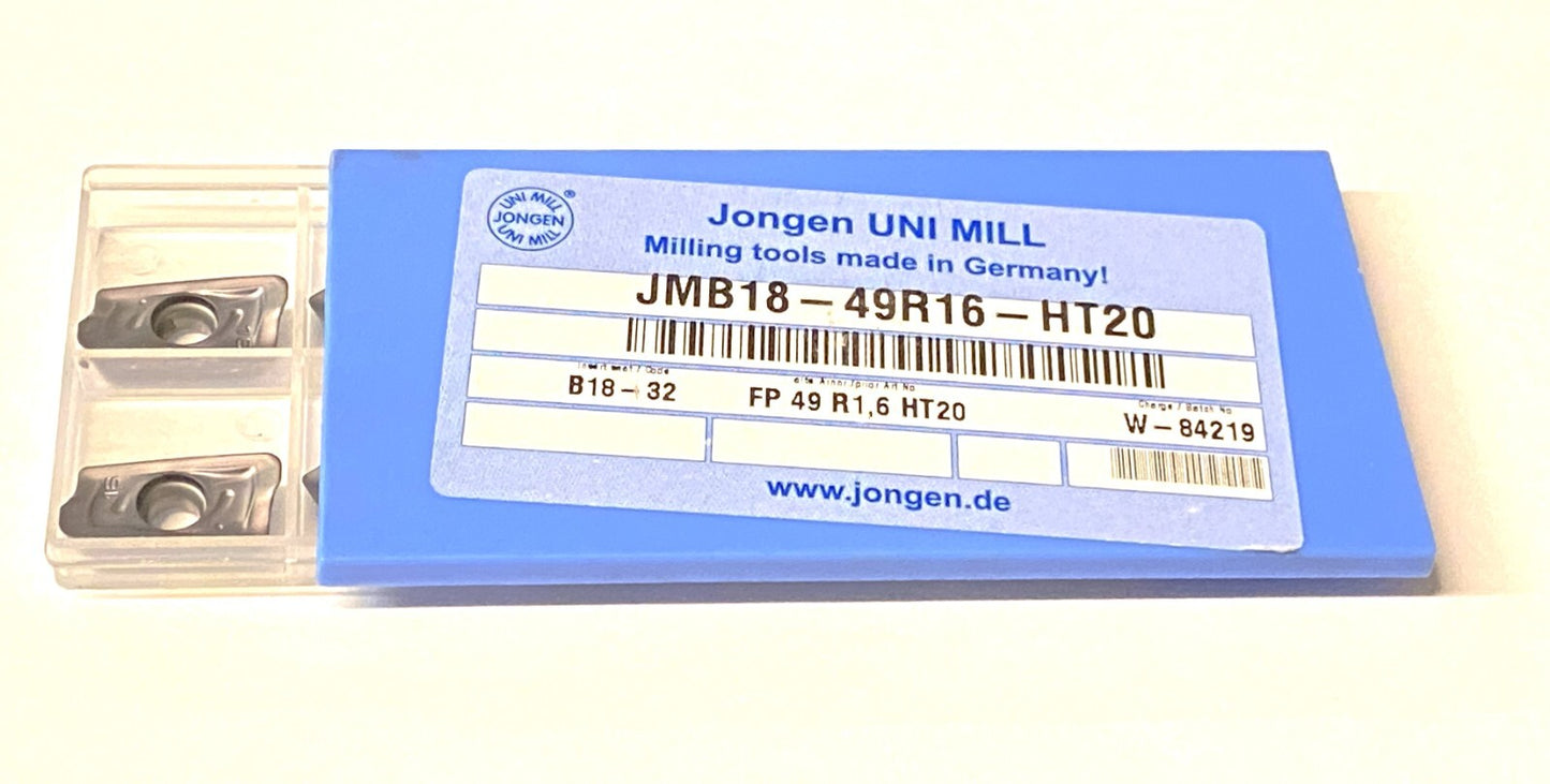 10st JONGEN Wendeplatten  FP 49R1,6 HT20   Wendeschneidplatten  JMB18-49R16-HT20