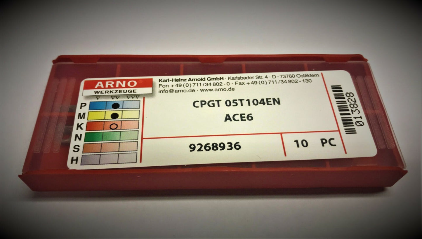 10st Arno Wendeplatten CPGT 05T104EN ACE6 Wendeschneidplatten zum Drehen  