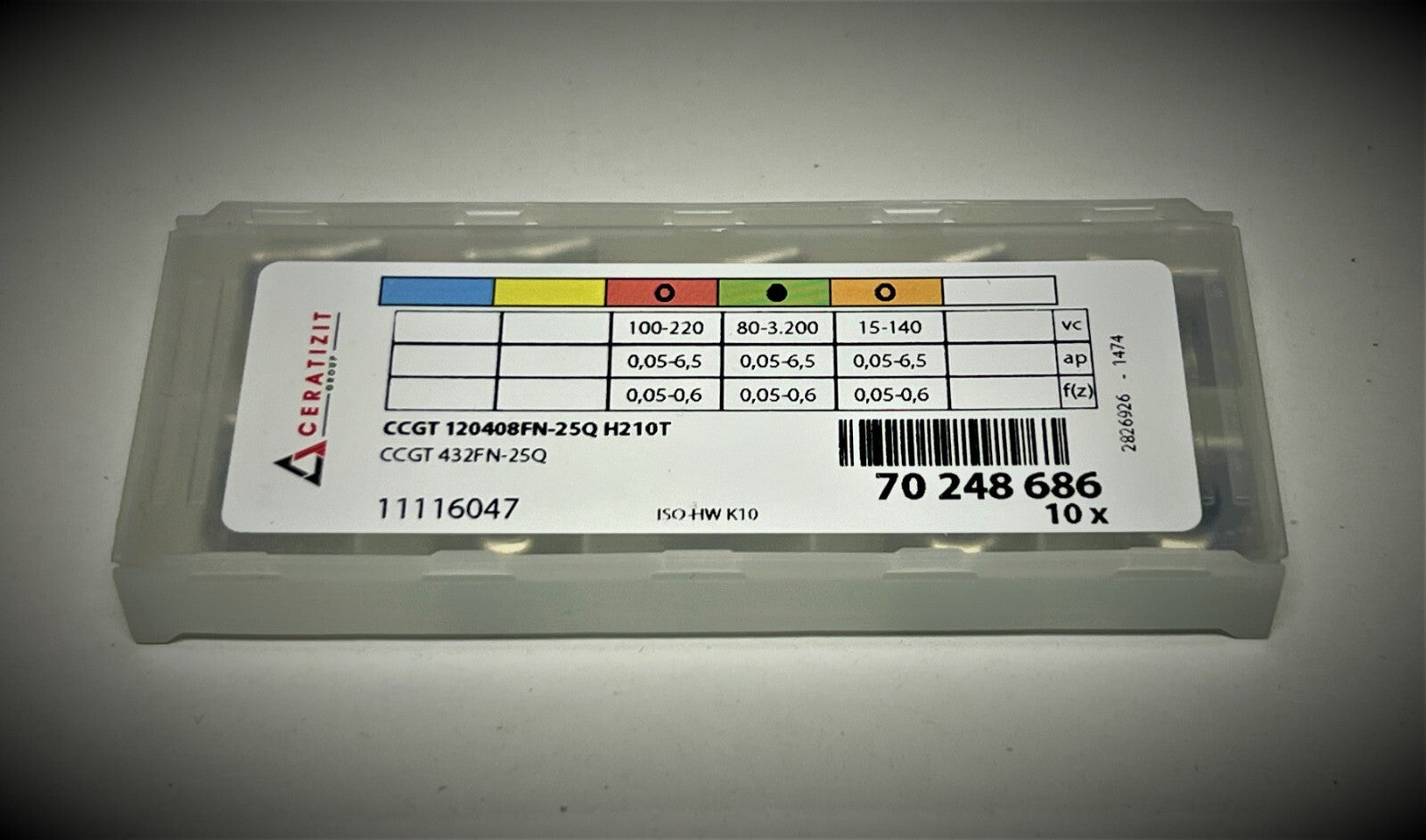 10st Ceratizit Wendeplatten CCGT 120408FN-25Q H210T  Wendeschneidplatten