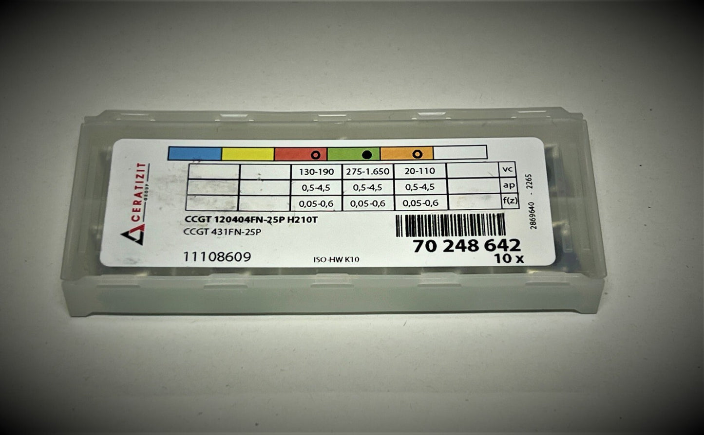 10st Ceratizit Wendeplatten CCGT 120404FN-25P H210T Wendeschneidplatten