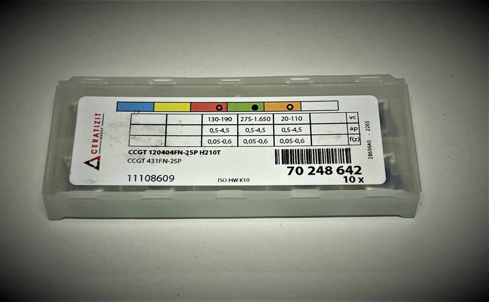 10st Ceratizit Wendeplatten CCGT 120404FN-25P H210T Wendeschneidplatten