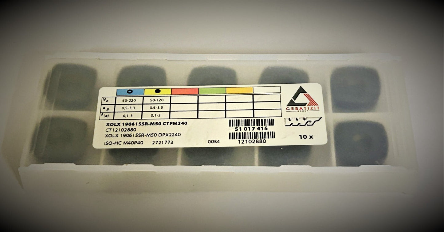 10st Ceratizit XOLX 190615SR-M50 CTPM240  Wendeschneidplatten Kometnr:CT12102880