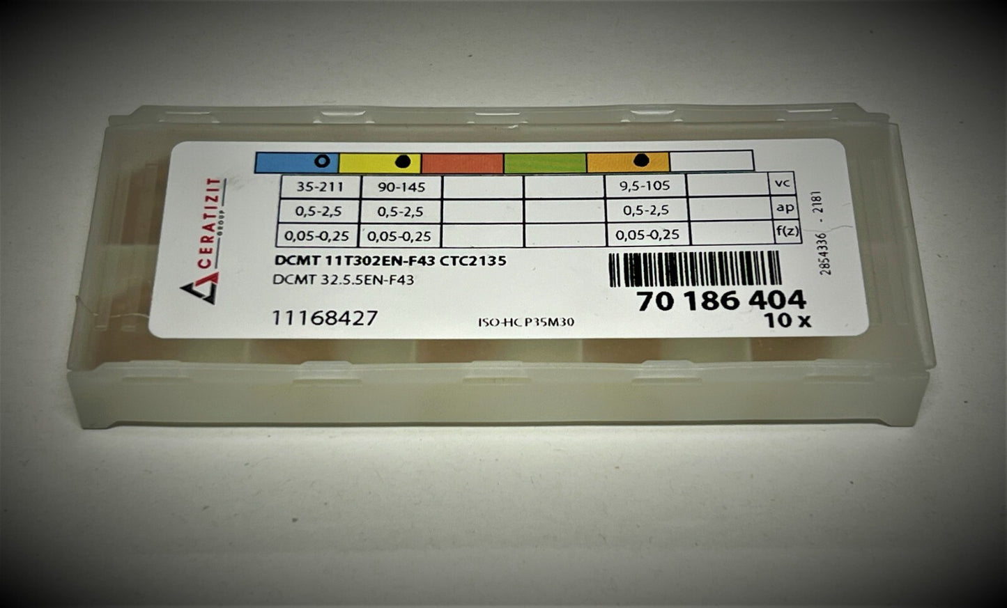 10st Ceratizit Wendeplatten  DCMT 11T302EN-F43 CTC2135  Wendeschneidplatten