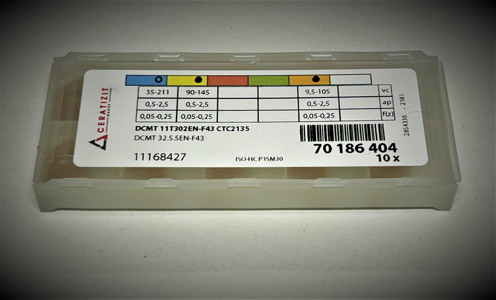 10st Ceratizit Wendeplatten  DCMT 11T302EN-F43 CTC2135  Wendeschneidplatten