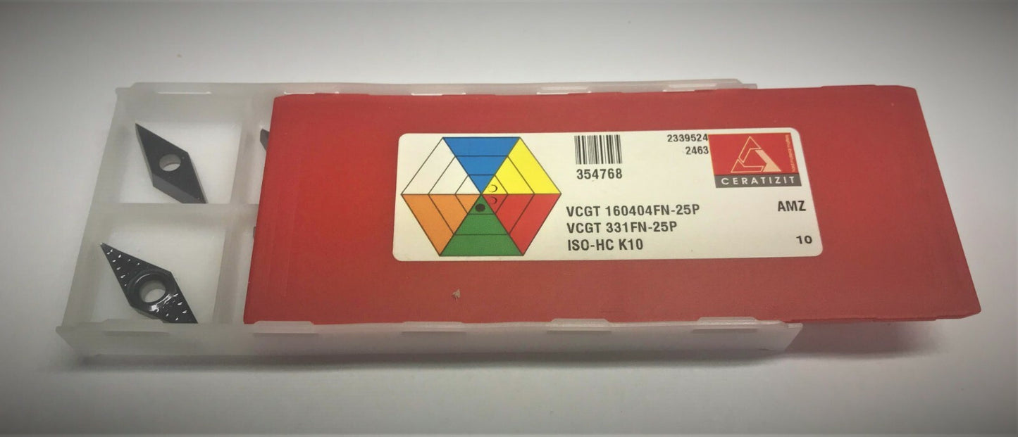 10st. Ceratizit  Wendeplatten VCGT 160404FN-25P  AMZ  Wendeschneidplatten 