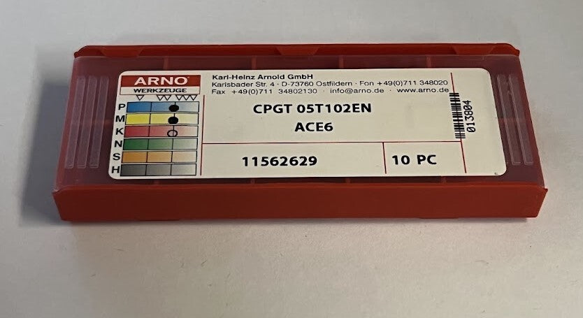 10st Arno Wendeplatten CPGT 05T102EN ACE6 Wendeschneidplatten zum Drehen