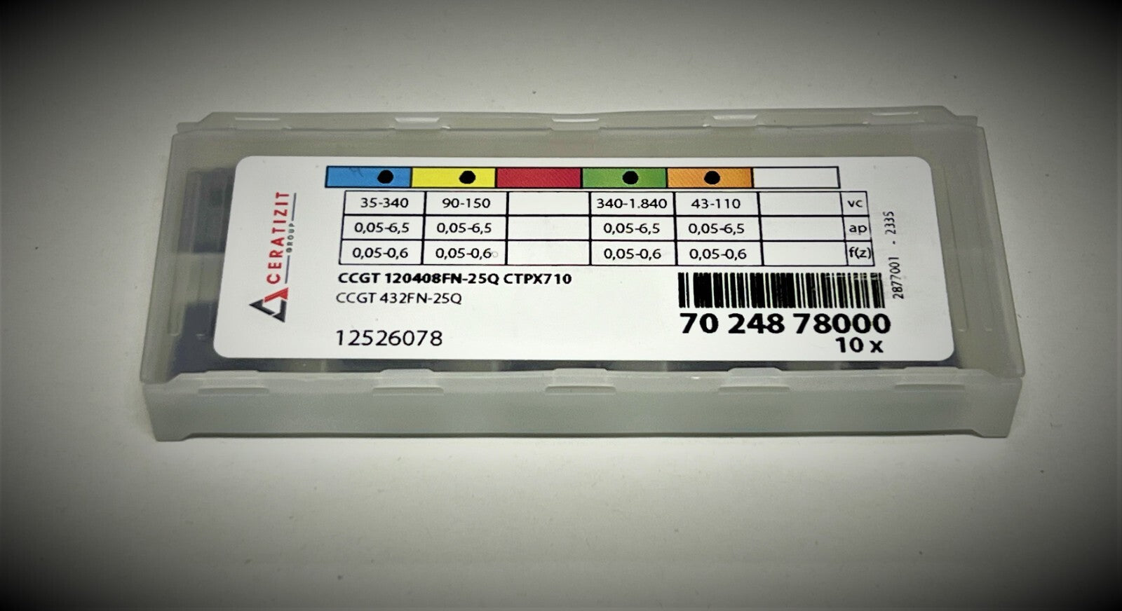 10st Ceratizit Wendeplatten CCGT 120408FN-25Q CTPX710 Wendeschneidplatten