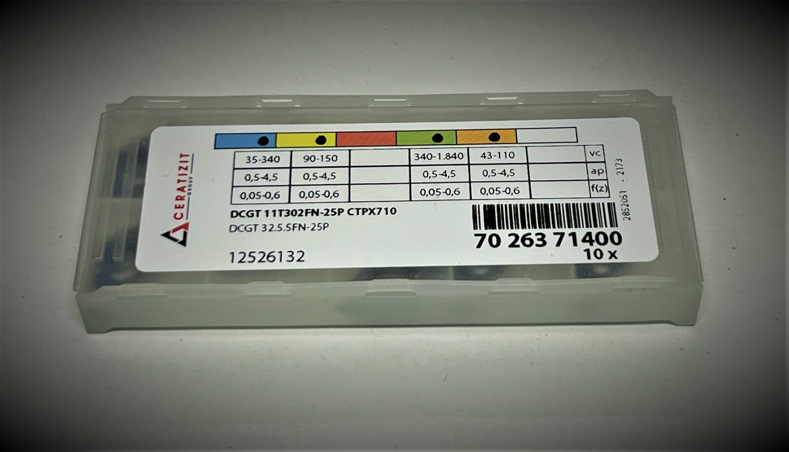 10st Ceratizit Wendeplatten DCGT 11T302FN-25P CTPX710  Wendeschneidplatten