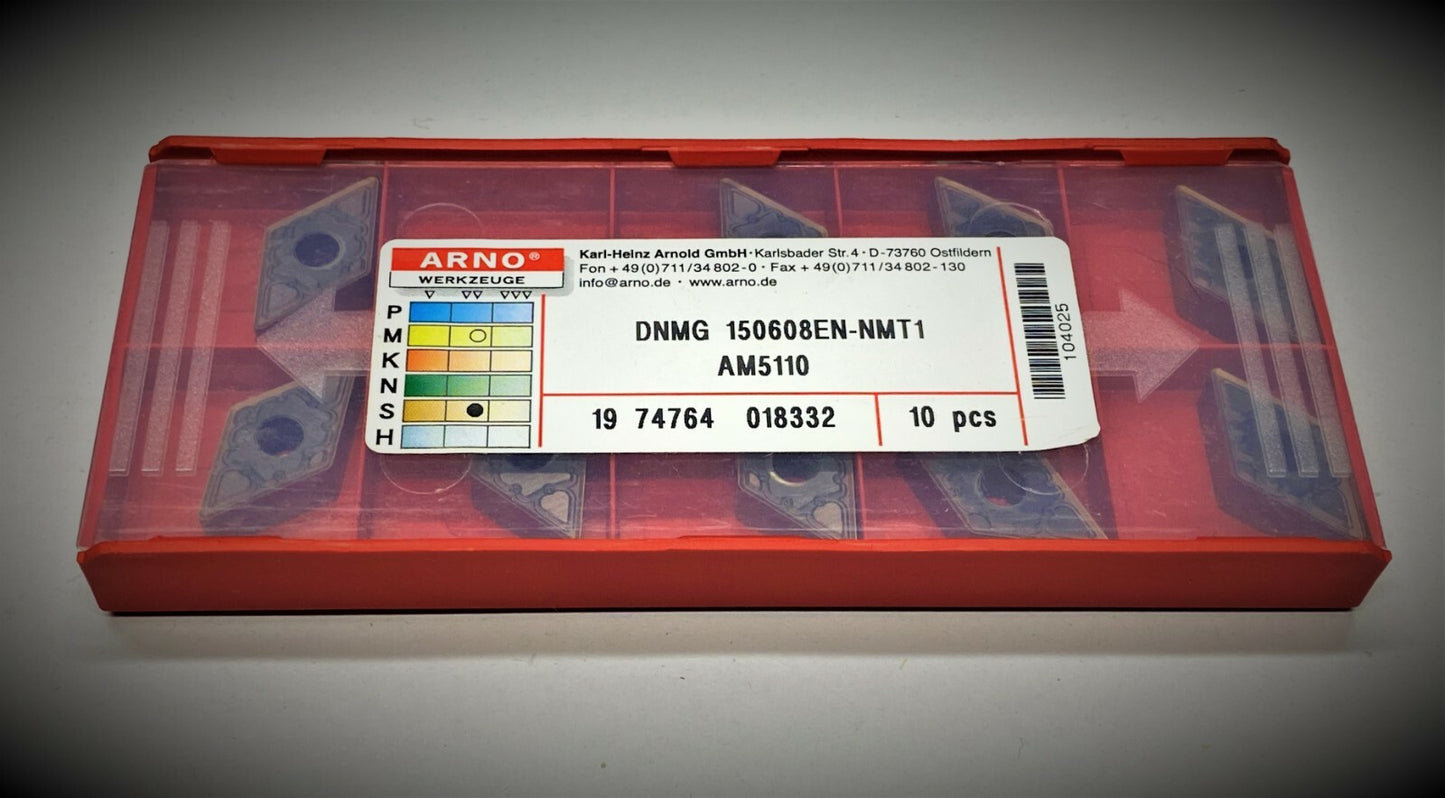 10st Arno Wendeplatten DNMG 150608-NMT1 AM5110  Wendeschneidplatten zum Drehen 