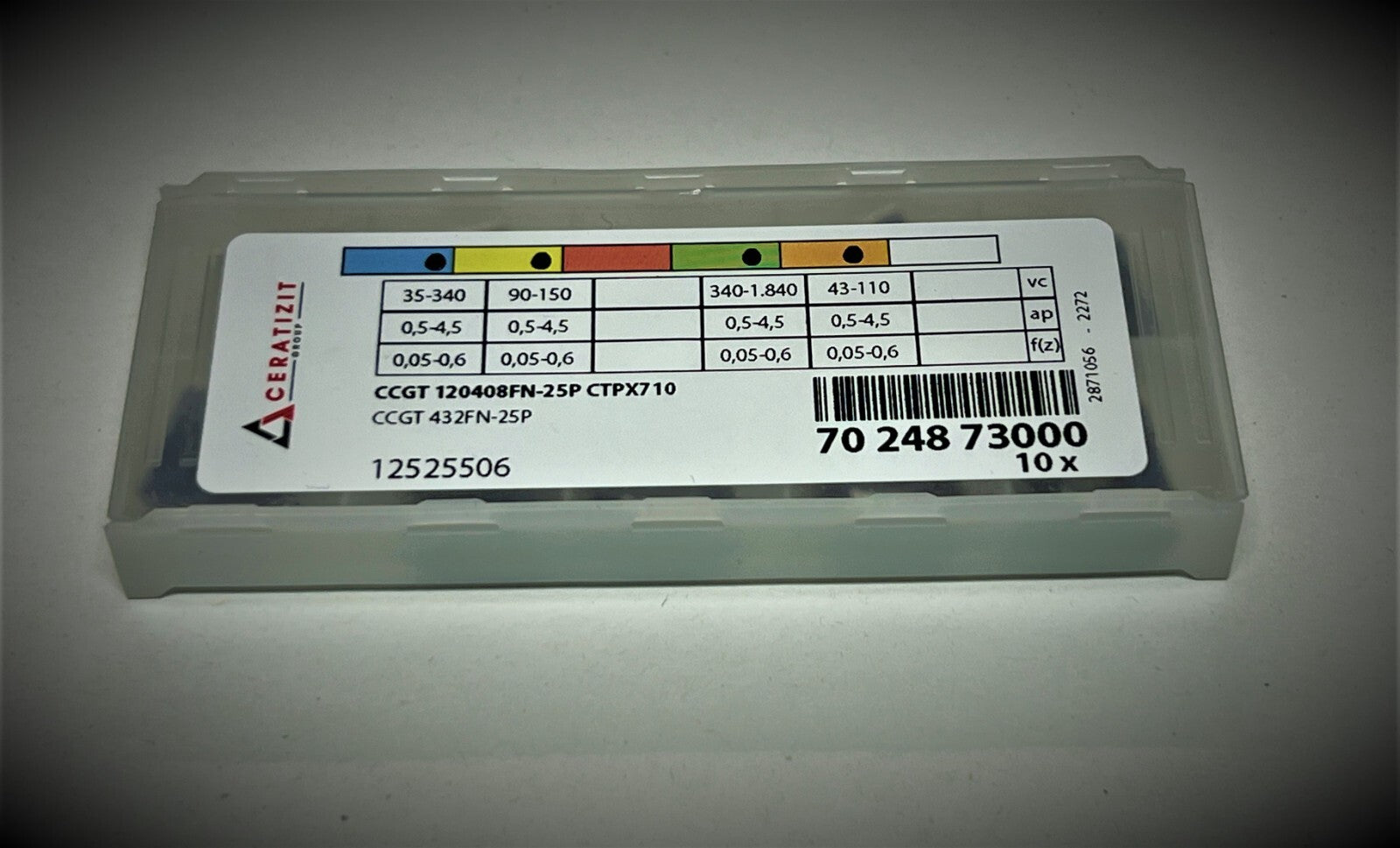 10st Ceratizit  Wendeplatten CCGT 120408FN-25P CTPX710  Wendeschneidplatten