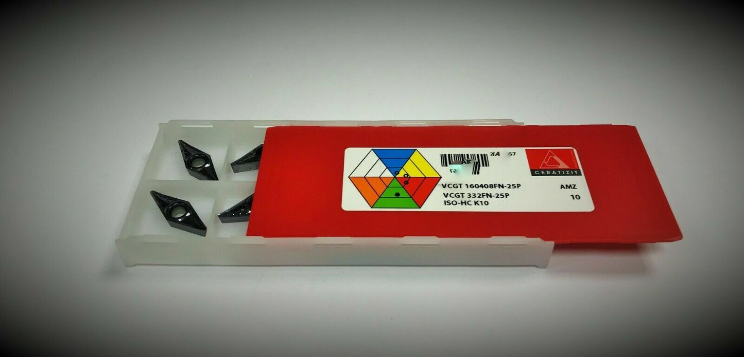 10pcs Ceratizit  VCGT 160408FN-25P AMZ  Carbide Inserts VCGT 332FN-25P AMZ