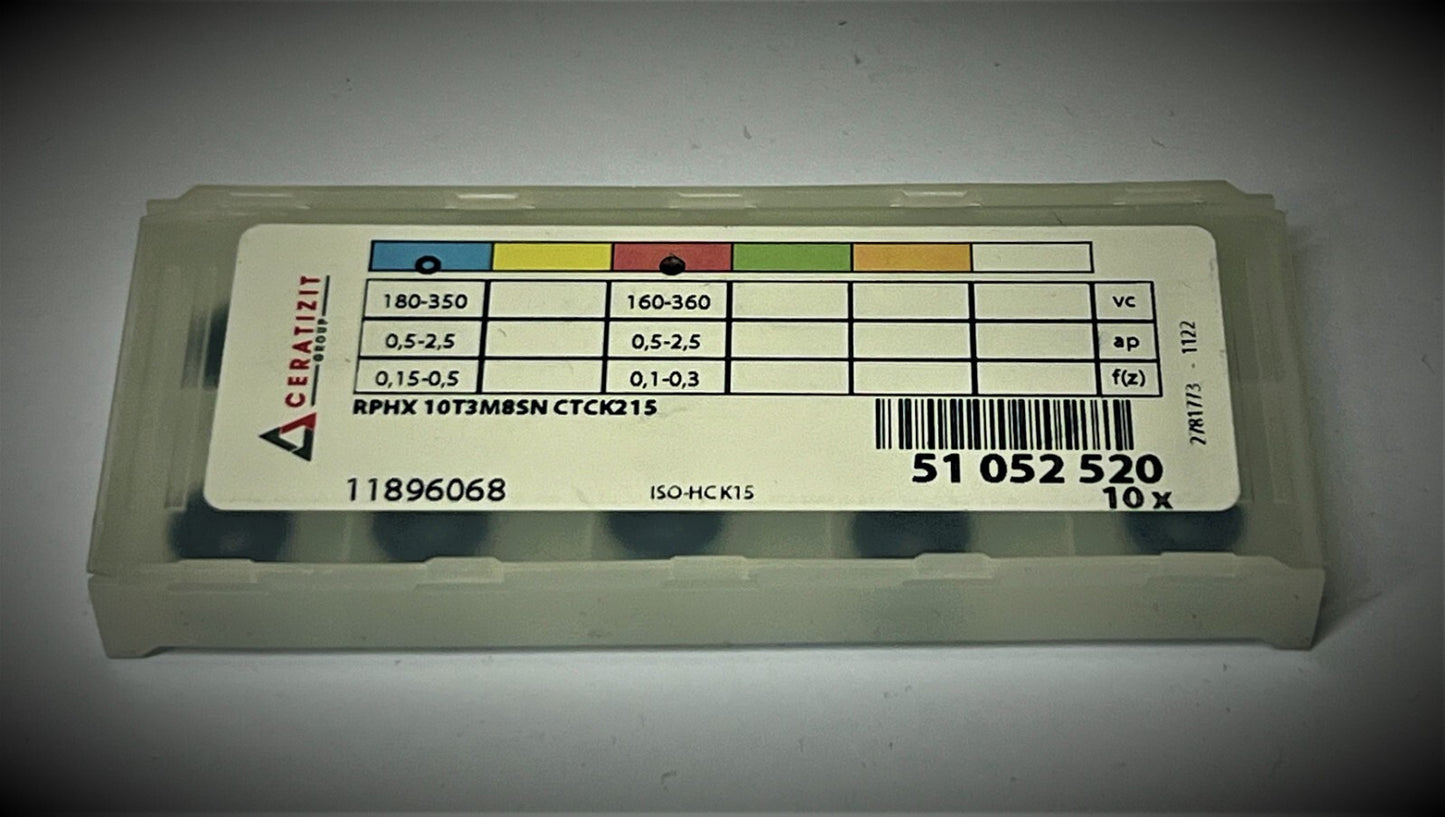 10st Ceratizit Wendeplatten RPHX 10T3M8SN CTCK215  Wendeschneidplatten