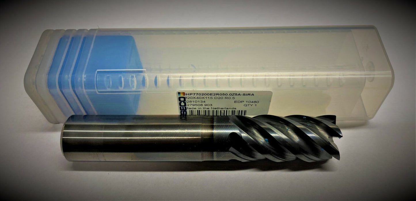 1 STK Seco VHM  Schaftfräser JHP770200E2R050.0Z5A-SIRA Ø20X40X115 D20 R0.5