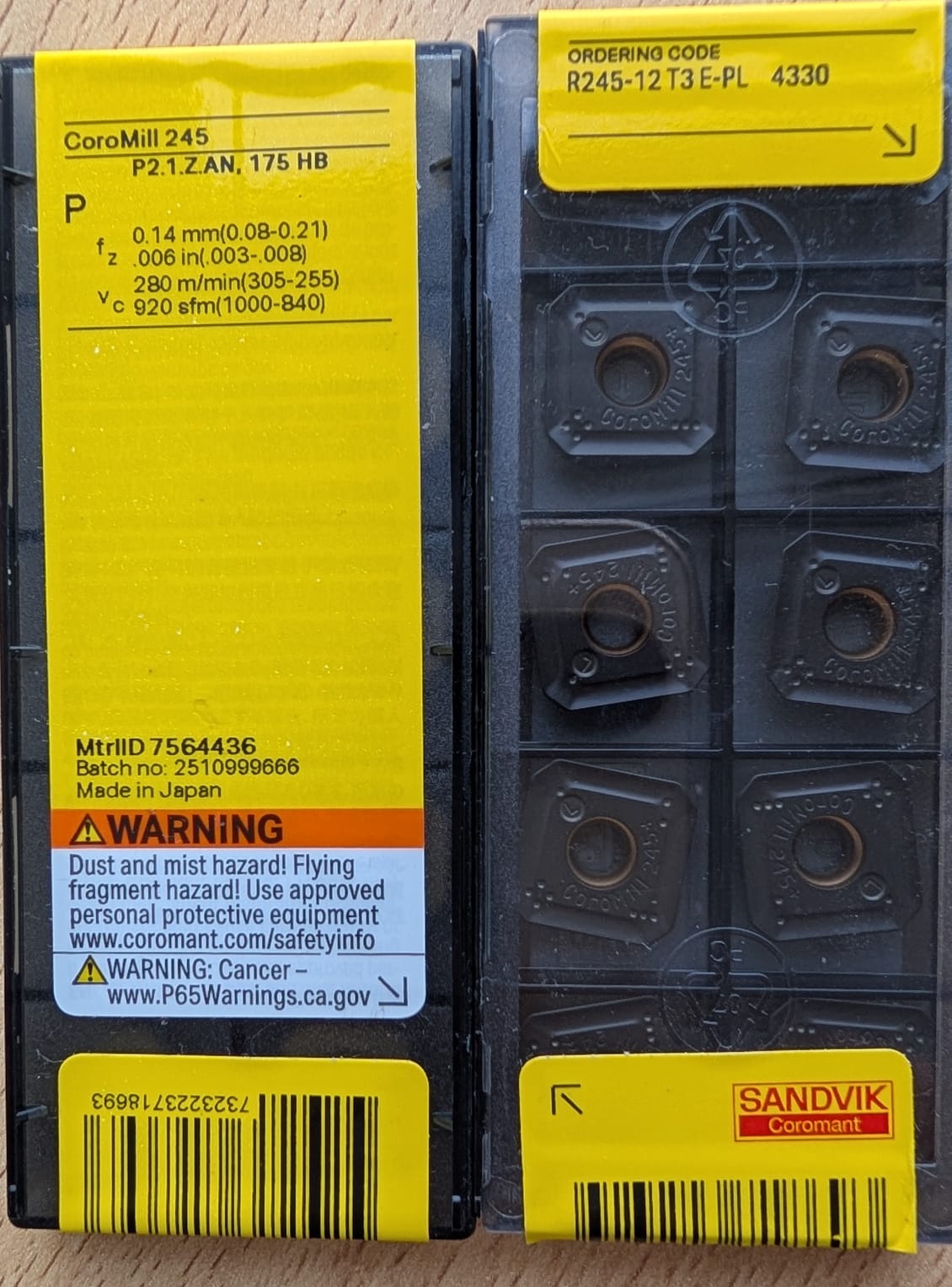 R245-12T3E-PL 4330 Sandvik   10 stück  wendeschneidplatten